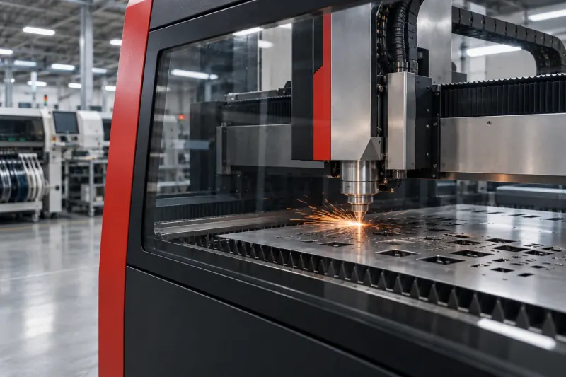 Laser cutting of sheet metal on a CNC machine
